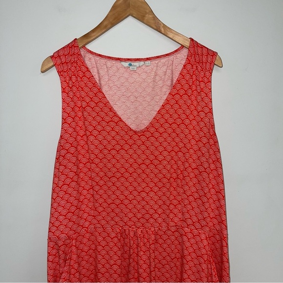 Boden Dress Size 18 US Long Red Pop Rainbow Dot Melinda Jersey V-Neck Midi - Picture 4 of 15